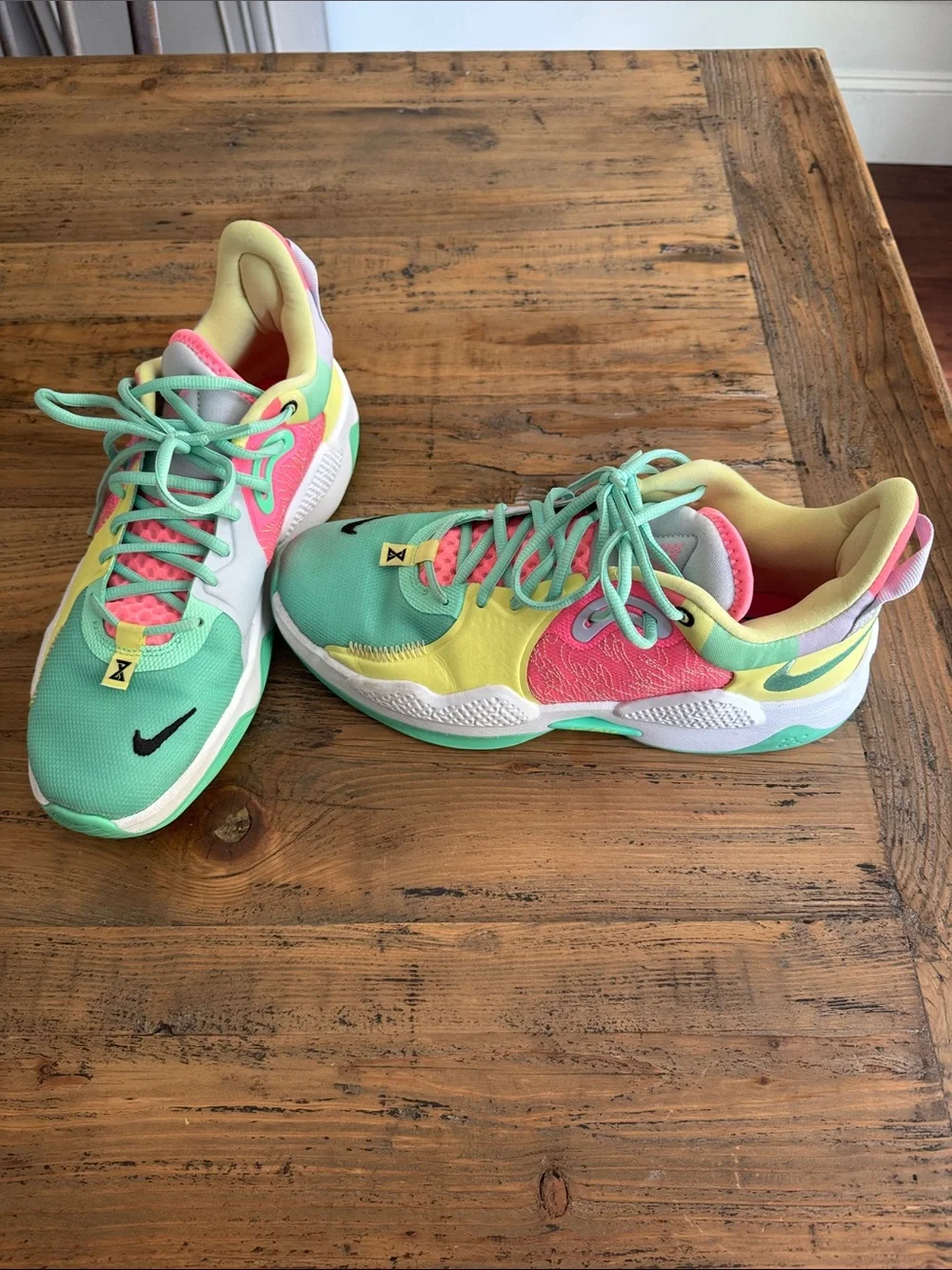 Nike Paul George 6 Colorful  Sneakers - Pastel Mint, Pink & Yellow